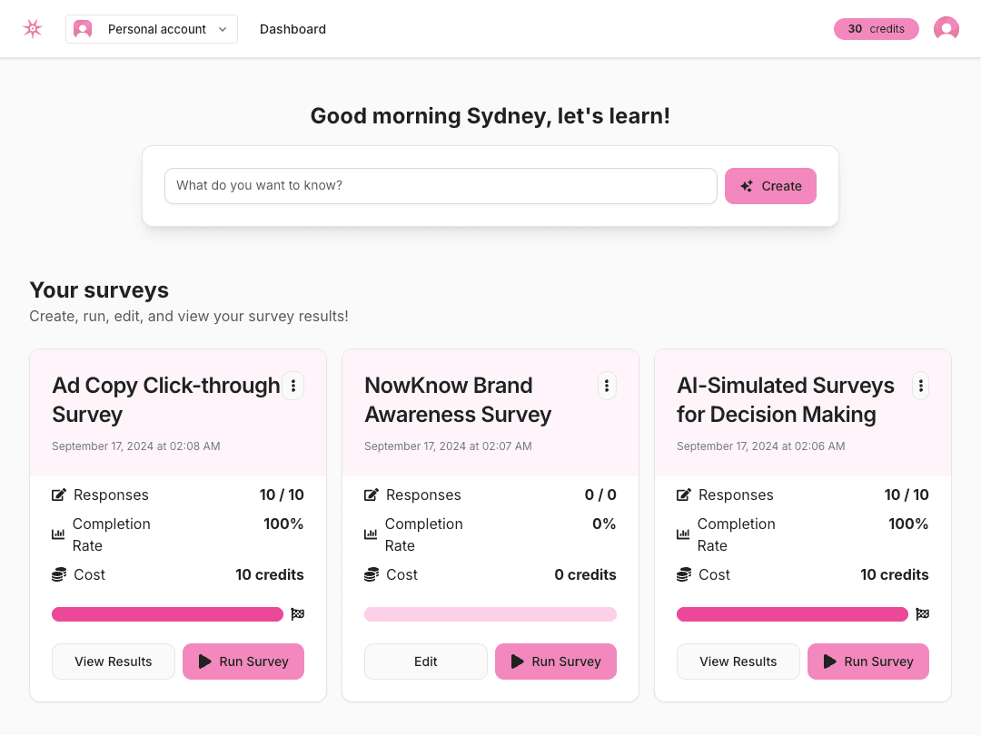 Interactive demo of NowKnow platform generating real-time insights